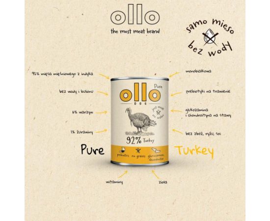 OLLO Pure Turkey - wet dog food - 850g