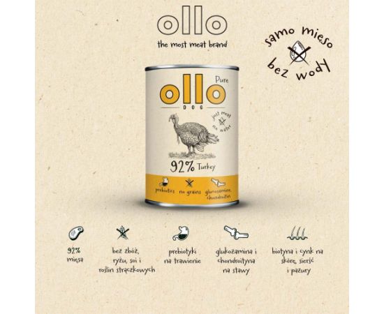 OLLO Pure Turkey - wet dog food - 850g