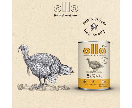 OLLO Pure Turkey - wet dog food - 850g