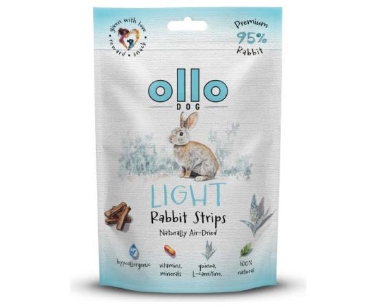 OLLO Air-Dried Light Rabbit strips - dog treat - 80g