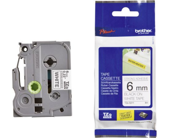 Lenta BROTHER TZE-S131, 12 mm x 8 m, melni burti uz caurspīdīga fona