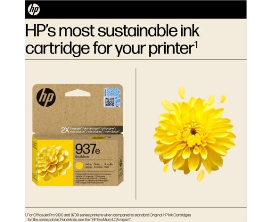 HP 937e EvoMore (4S6W8NE) Ink Cartridge, Yellow