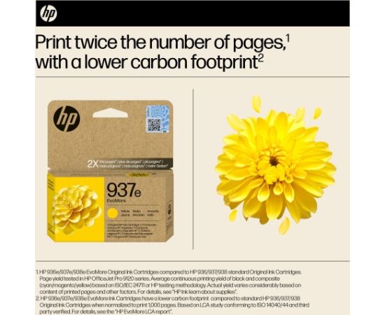 HP 937e EvoMore (4S6W8NE) Ink Cartridge, Yellow