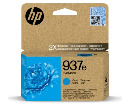 HP 937e EvoMore (4S6W6NE) Ink Cartridge, Cyan