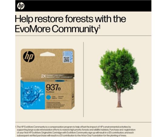 HP 937e EvoMore (4S6W6NE) Ink Cartridge, Cyan