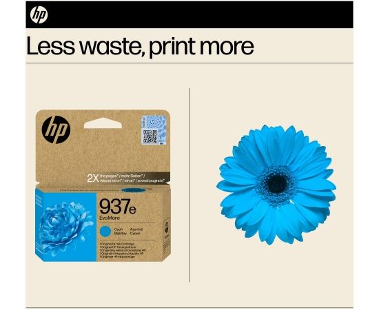 HP 937e EvoMore (4S6W6NE) Ink Cartridge, Cyan