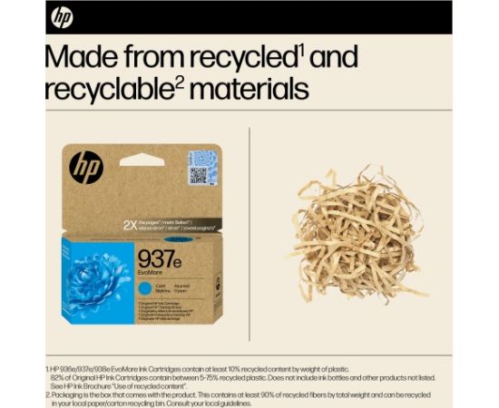HP 937e EvoMore (4S6W6NE) Ink Cartridge, Cyan