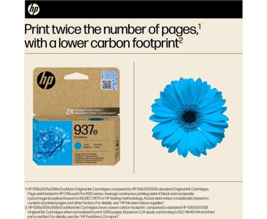 HP 937e EvoMore (4S6W6NE) Ink Cartridge, Cyan