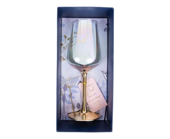 Vīna glāze FLOW "Super Dad" H21,2cm 450ml, caurspīdīgs stikls, zila kaste