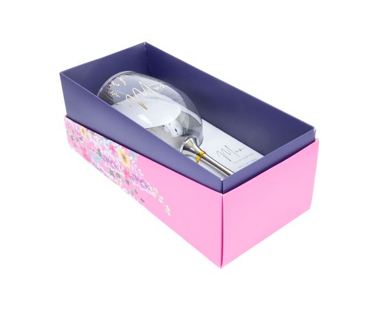 Vīna glāze FLOW "Beautiful Mum" H23,7cm 450ml, caurspīdīgs stikls, zila kaste