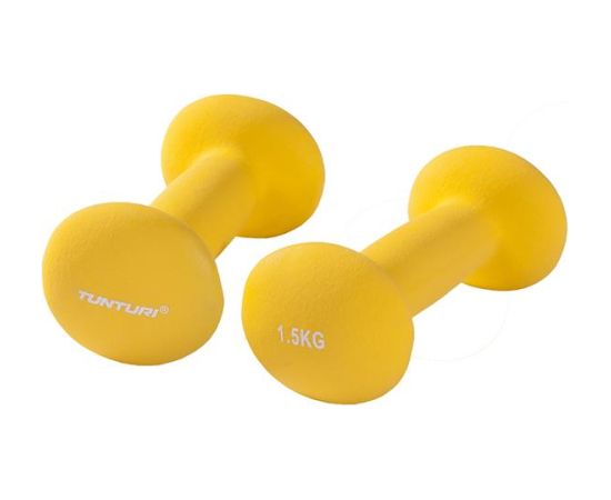 Tunturi Neoprēna hanteles, 1.5kg, Dzeltenas, Pāris