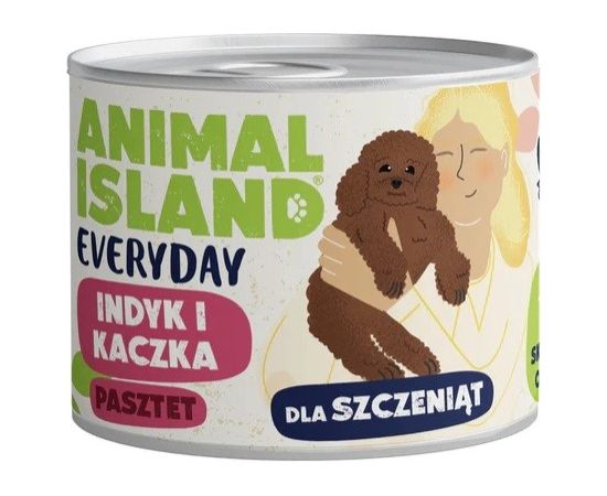 ANIMAL ISLAND Everyday indyk i kaczka dla szczeniąt puszka 185g