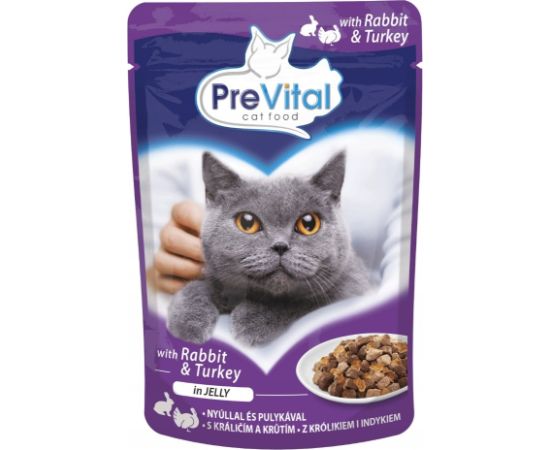 PREVITAL Turkey and rabbit in jelly - wet cat food - 100g