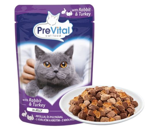 PREVITAL Turkey and rabbit in jelly - wet cat food - 100g