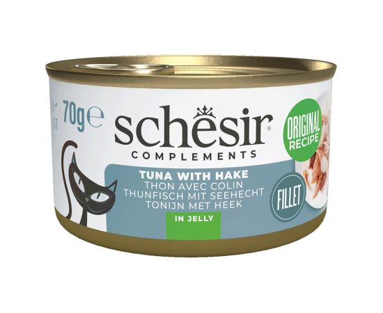 Agras Pet Foods SCHESIR Complements Tuna with hake in jelly - wet cat food - 70g