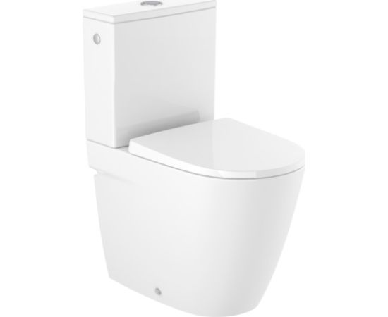 Roca pods ar QR/SC vāku Ona compact rimless, universāls izvads, pievads no apakšas, balts