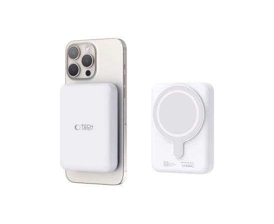 Tech-Protect LifeMag PB11 Powerbank с портом USB-C MagSafe 10000mAh 15W - белый + кабель USB-C