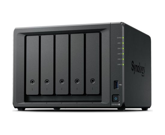 NAS Synology DS1525+, Tower, 5x 2.5"/3.5" SATA + 2x M.2 2280 NVMe SSD, AMD Ryzen V1500B, 8GB DDR4 (max.32GB), 2x 2.5GbE RJ-45, 2x USB 3.2, adapter 120W