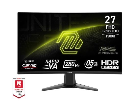 LCD Monitor MSI MAG 276CXF 27" Curved Matte Panel VA 1920x1080 16:9 280 Hz 0.5 ms Colour Black MAG276CXF