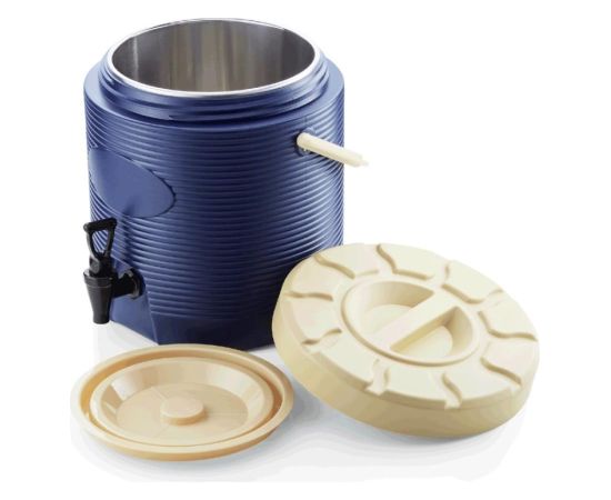 TERMOSS DZĒRIENIEM 17L, D30cm, AR SKRŪVĒJAMU VĀKU, ROKTURI UN KRĀNU, ZILS, PU/NER.TĒR., WAS