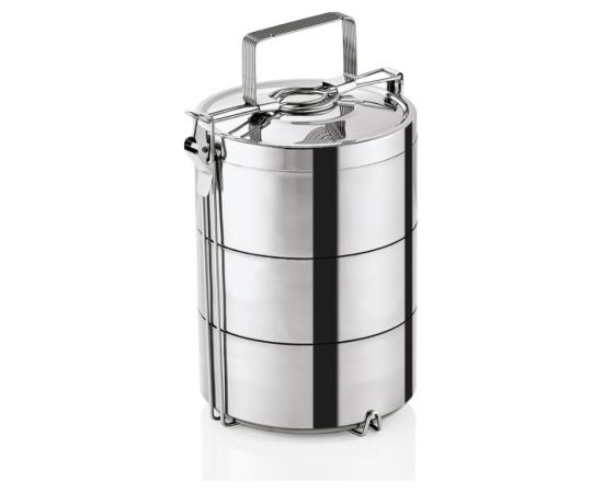 IZOLĒTS PĀRTIKAS TRAUKS, 3 TRAUKI KATRS 900ML, D16/H28CM, SUDRABA KR., N/T, WAS