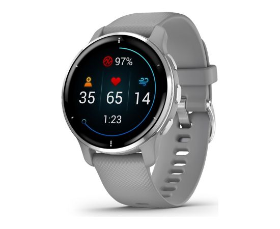 Garmin Venu 2 Plus GPS 3.3 cm (1.3") AMOLED 43 mm Digital 416 x 416 pixels Touchscreen Grey, Silver Wi-Fi GPS (satellite)