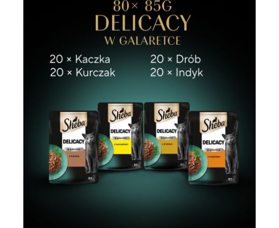 SHEBA Delicacy Poultry Flavours in jelly - wet cat food - 80x 85 g