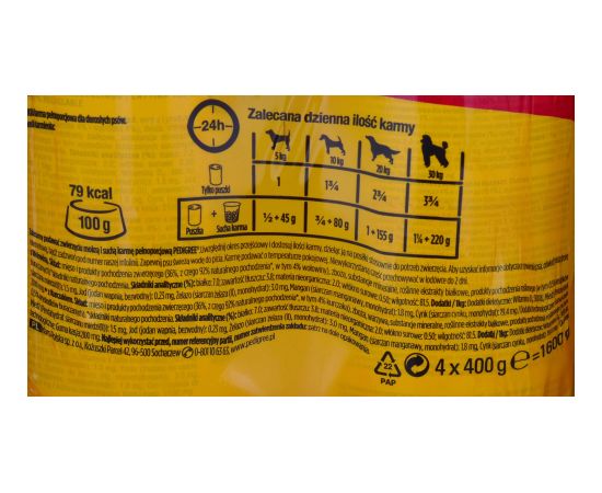 PEDIGREE Beef and chicken with jelly - Wet dog food - 4x400 g