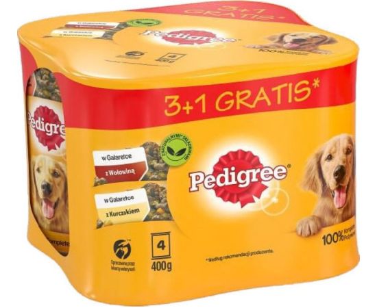 PEDIGREE Beef and chicken with jelly - Wet dog food - 4x400 g