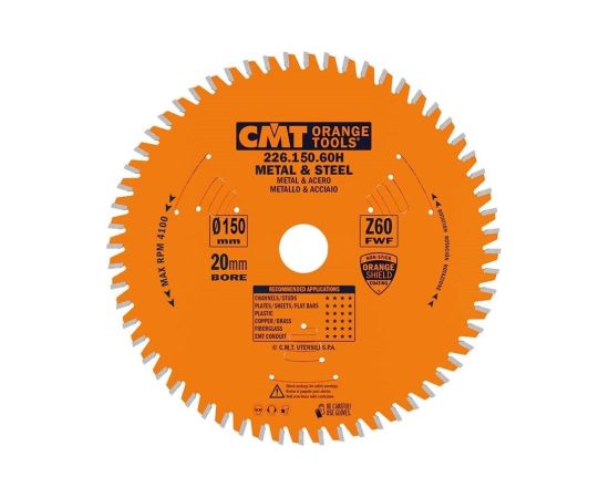 Griešanas disks metālam CMT 226; 150x1,6x20; Z60; 0°