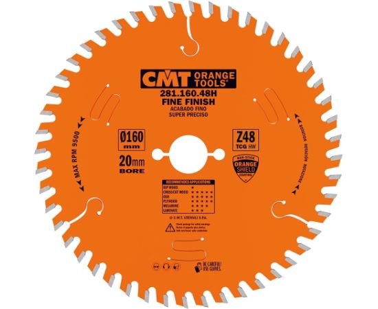 Griešanas disks kokam CMT 281; 160X2,2X20; Z48; 5°