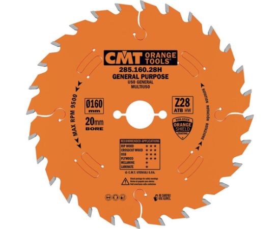 Universālais griešanas disks CMT 285; 160X2,2X20; Z28; 15°