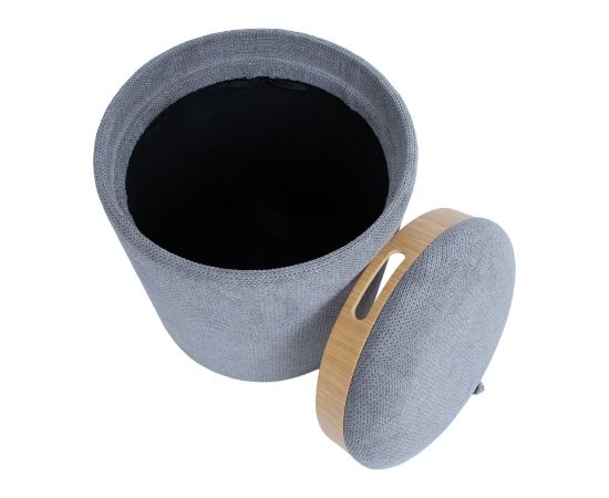 Tumba / galds HIRO D34,5xH37cm, pelēks, ar uzglabāšanās vietu un paplāti