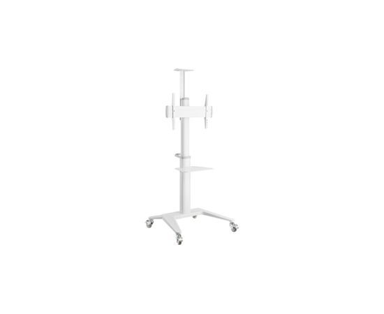 Monitora stiprinājums Gembird Aluminum TV Floor Stand  with Caster Wheels White