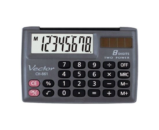 Vector KAV CH-861 pocket calculator, 8 digits, 87 x 58 mm, black