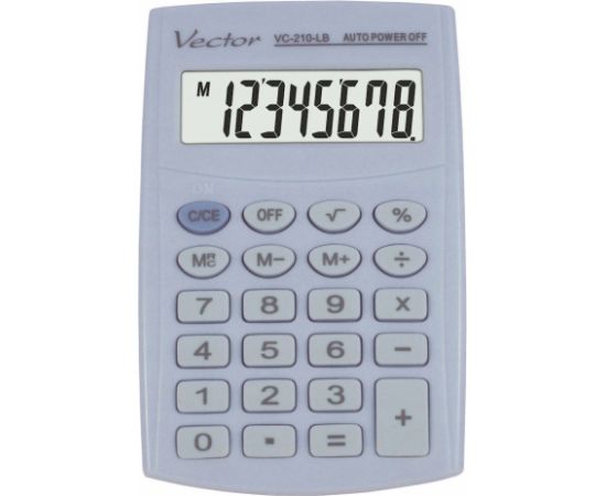 Vector KAV VC-210 LB pocket calculator, 8 digits, 64x98.5 mm, light blue
