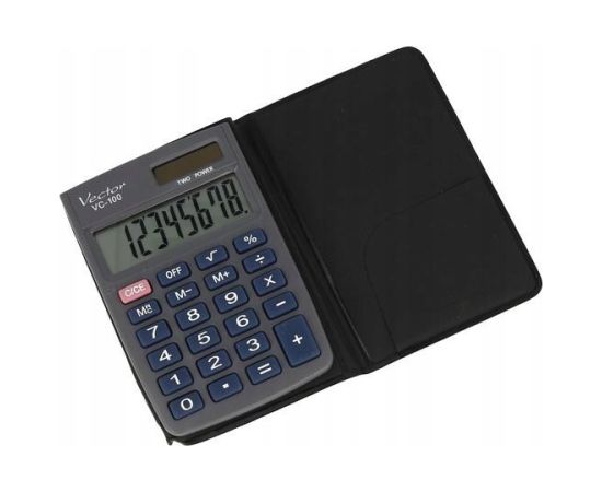 Vector KAV VC-100 office calculator, 8 digits, 58 x 88.5 mm, grey