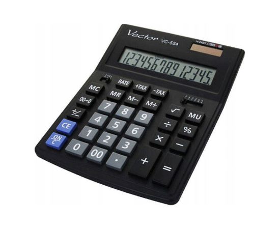 Vector KAV VC-554x Office Calculator, 14-digit, 153x199mm, black