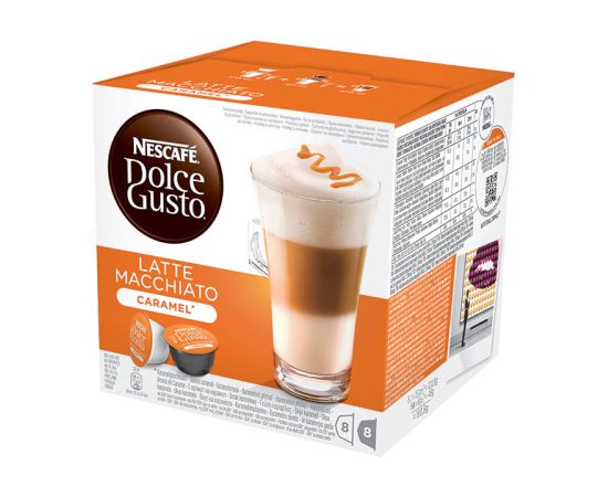 Kafija kapsulu automātiem NESCAFE Dolce Gusto Caramel Latte Machiatto, 9.10 g, 16 gab./iepak., 145.6 g ( Iepak. x 2 )