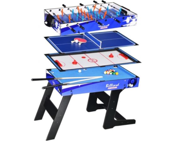 RoGer 4in1 Saliekamais galds spēlēm Biljards / Gaisa hokejs / Futbols / Galda teniss