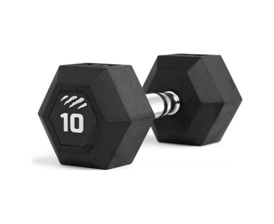 Hantla gumowana tiguar HEX 10 kg | trening siłowy, funkcjonalny, cross