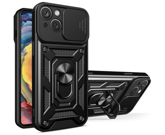Hurtel -  Hybrid Armor Camshield case for Huawei nova Y90 armored case with camera cover black