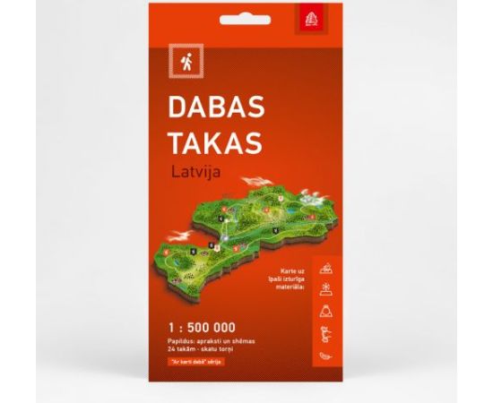 JĀŅa SĒta Dabas takas Latvija 1:500 000 Aktīvā tūrisma karte