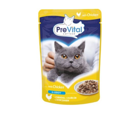 PREVITAL Cat Food Mix 4 Flavors Chicken, Veal, Salmon, Poultry – wet cat food – 96 x 100 g