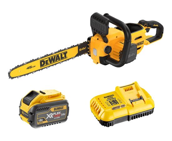 Ķēdes zāģis DeWalt DCMCS574X1-QW; 54 V; 1x9,0 Ah; 45 cm lenta