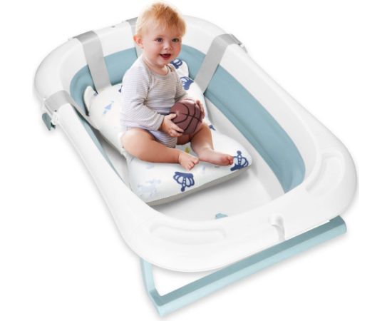 Bērnu vannīte Springos SB0063, salokāma, 35 L, ar termometru un spilvenu, balti-zila