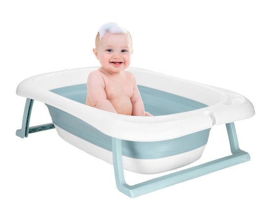 Bērnu vannīte Springos SB0063, salokāma, 35 L, ar termometru un spilvenu, balti-zila