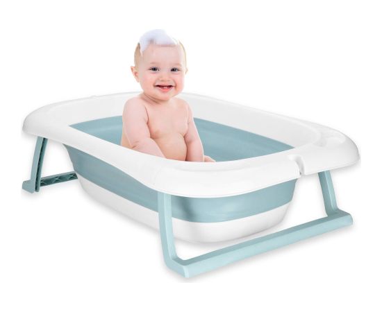 Bērnu vannīte Springos SB0063, salokāma, 35 L, ar termometru un spilvenu, balti-zila