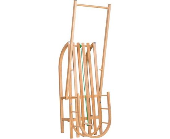 Деревянные санки со спинкой и ручкой-толкателем Springos SAN003 90 x 32 см