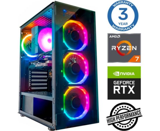 INTOP Ryzen 7 5700X 16GB 250SSD M.2 NVME RTX3060 12GB no-OS Персональные компьютеры